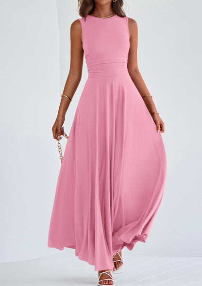 Flowy Maxi Dress - Sleeveless, Crewneck, Casual - photo 70