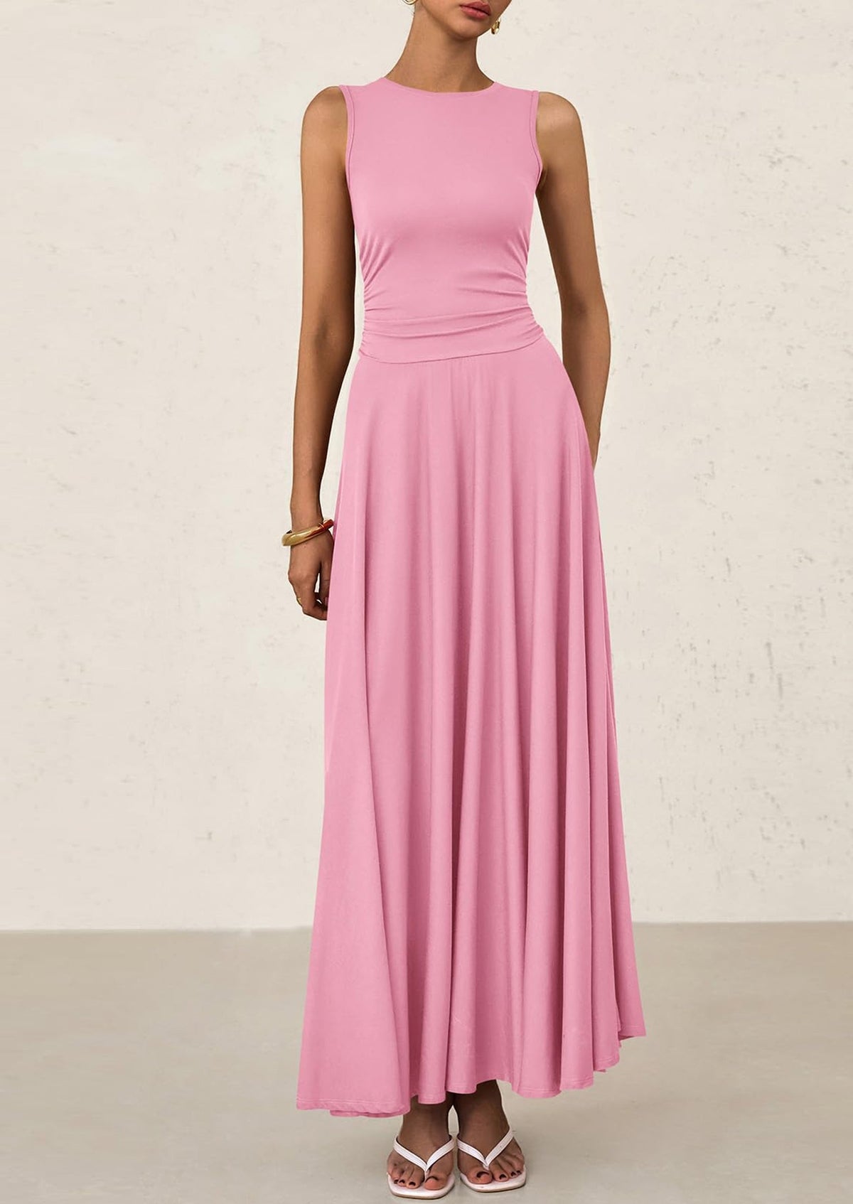 Flowy Maxi Dress - Sleeveless, Crewneck, Casual - photo 71