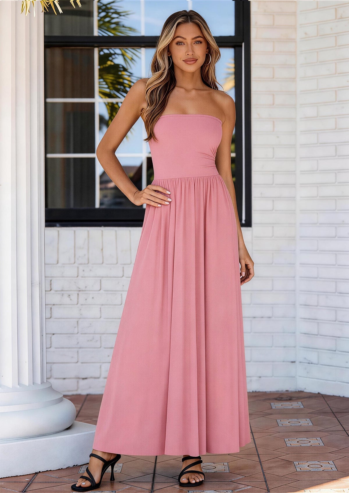 A-Line Flowy Maxi Dress - Strapless, Party - photo 34