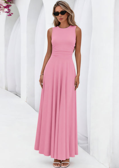 Flowy Maxi Dress - Sleeveless, Crewneck, Casual - photo 66