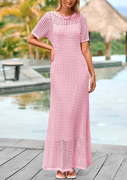 Eyelet Maxi Dress - Short Sleeve, Vacation - photo 46