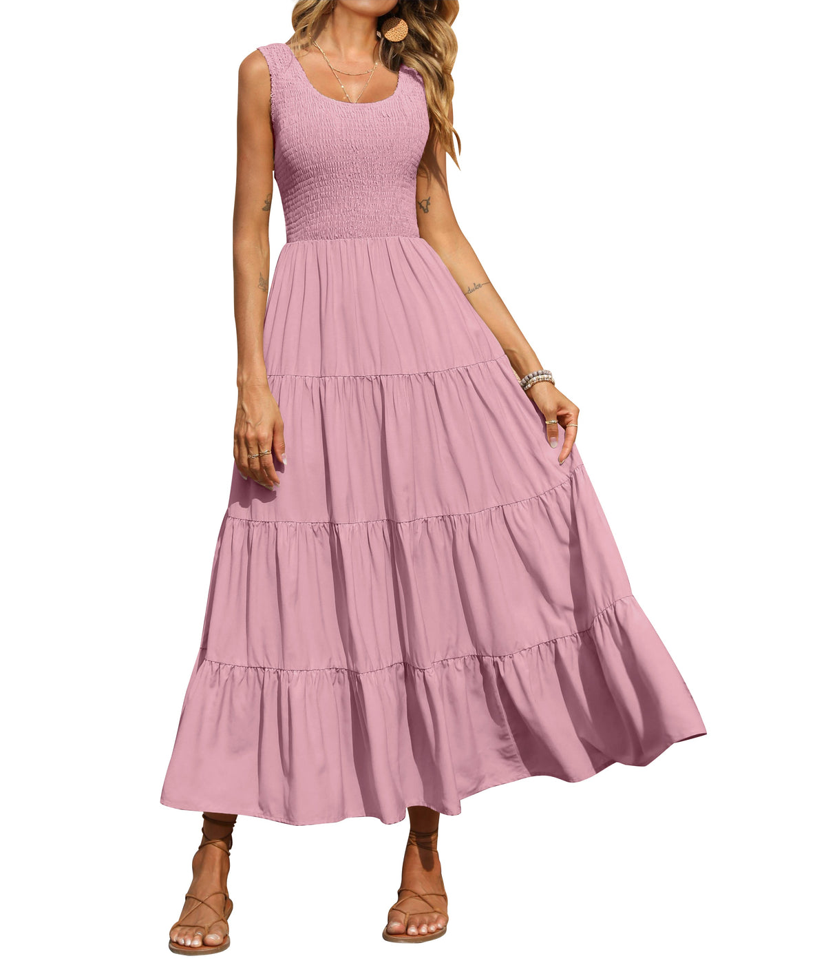 Smocked Tiered Maxi Dress - Tank, Casual - photo 58