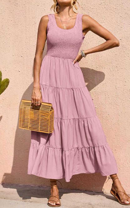 Smocked Tiered Maxi Dress - Tank, Casual - photo 59