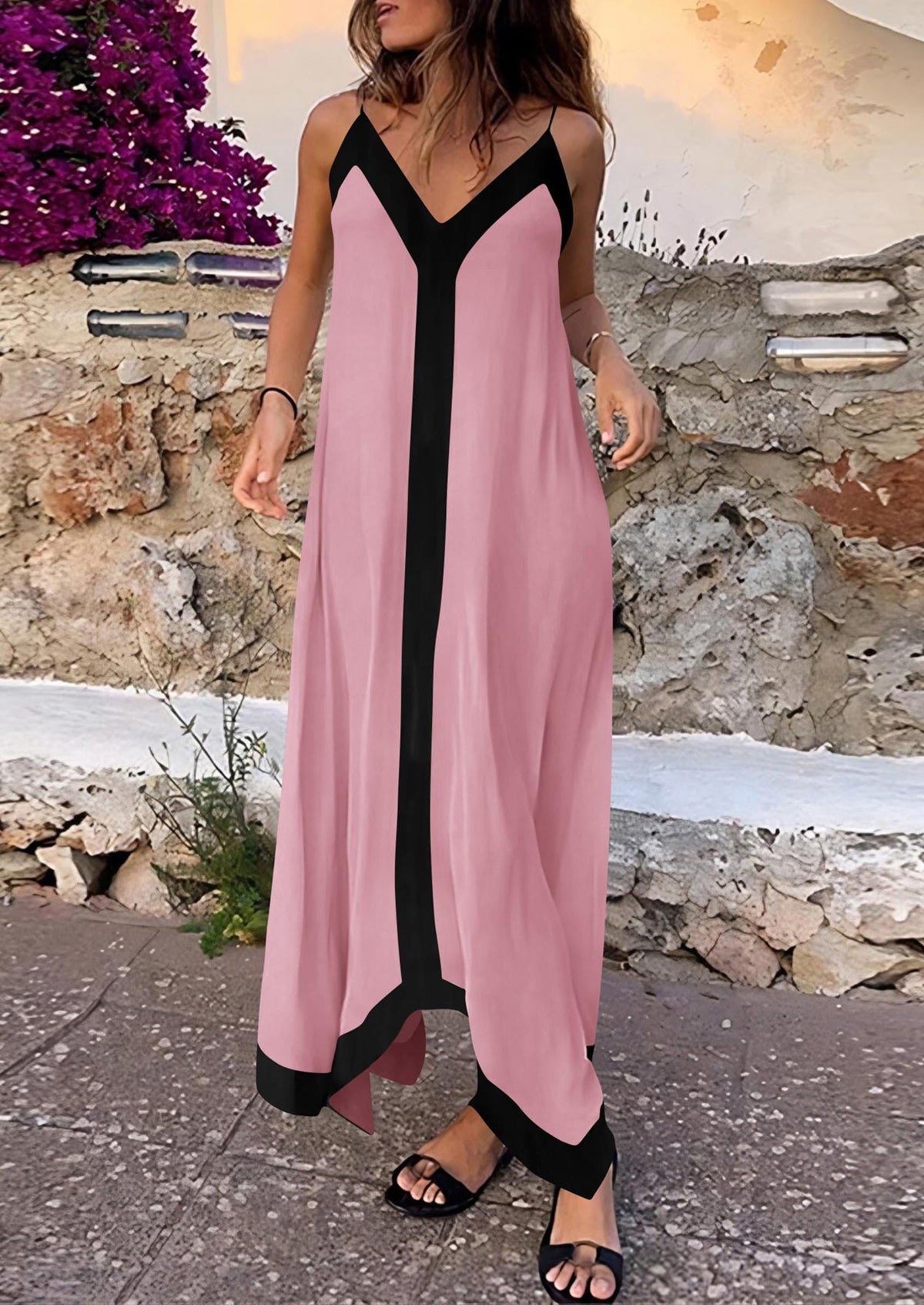 Flowy Maxi Dress - Sleeveless, V-Neck, Party - photo 49