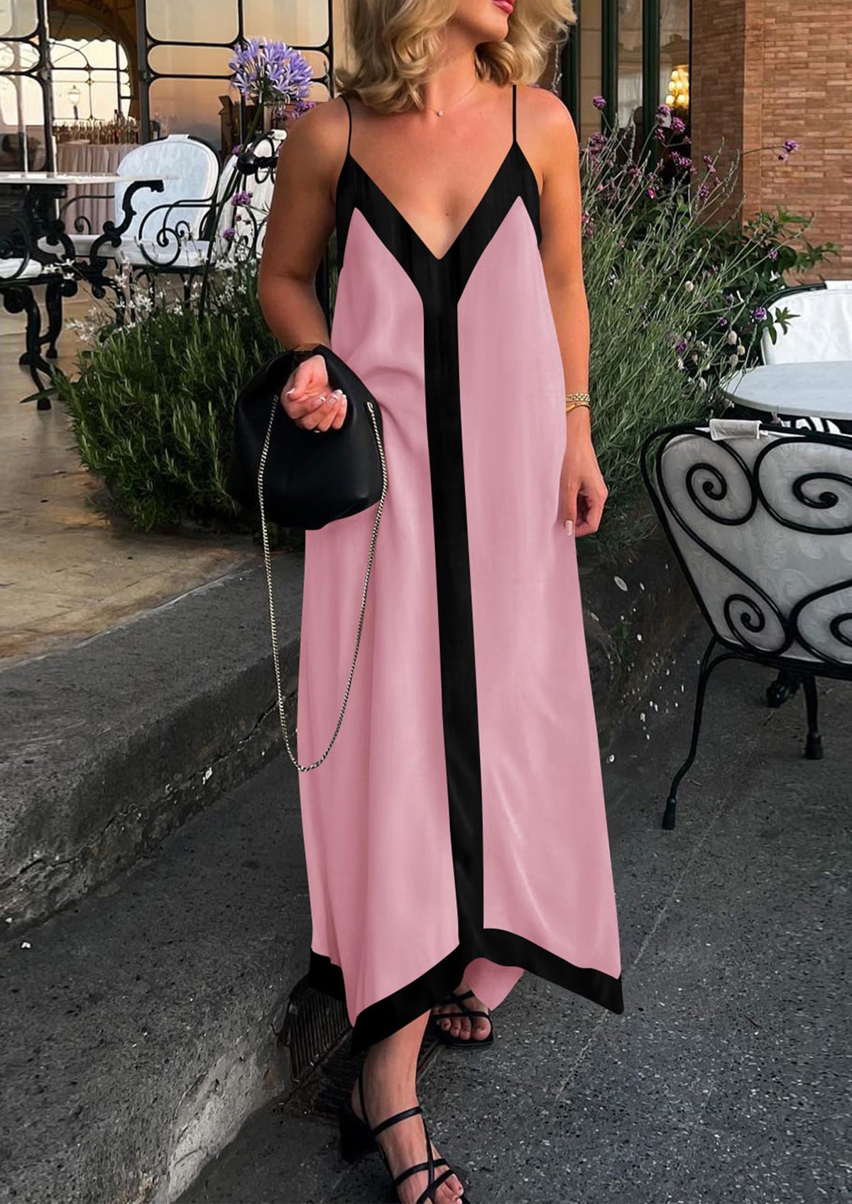 Flowy Maxi Dress - Sleeveless, V-Neck, Party - photo 51