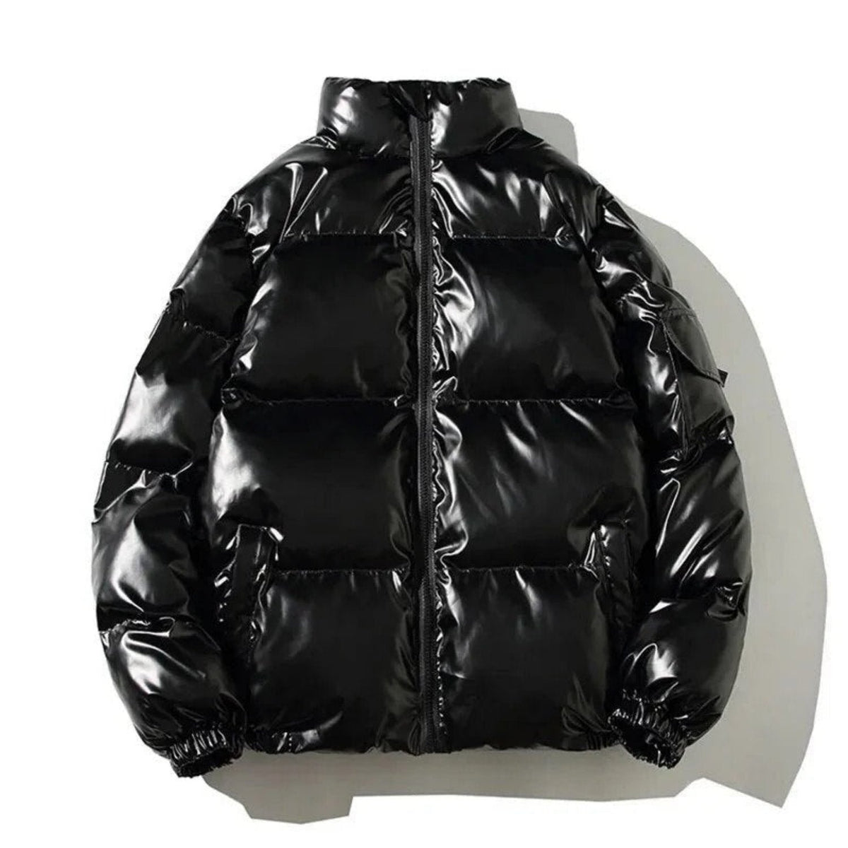 Orsenvi Daniel Men's Shiny Puffer Jacket Glossy Finish Warm Classic