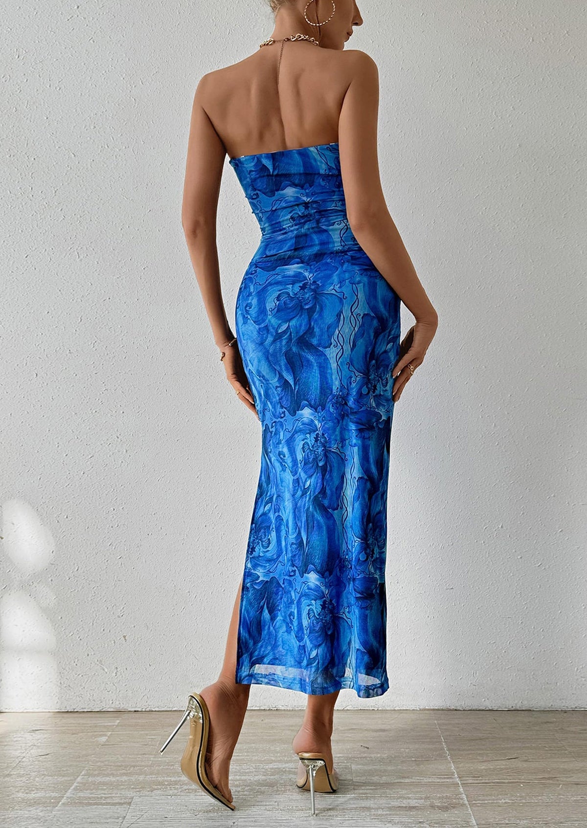 Floral Bodycon Maxi Dress - Strapless, Party - photo 32
