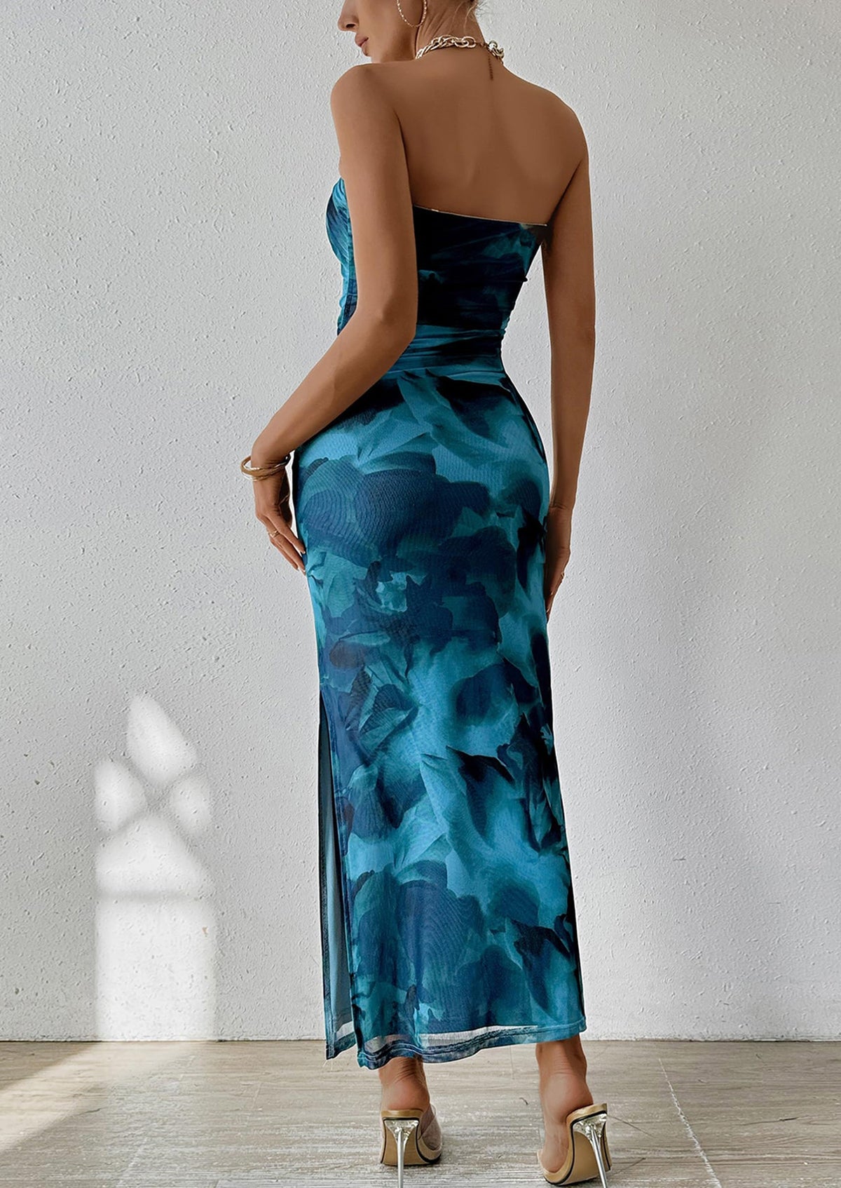 Floral Bodycon Maxi Dress - Strapless, Party - photo 35