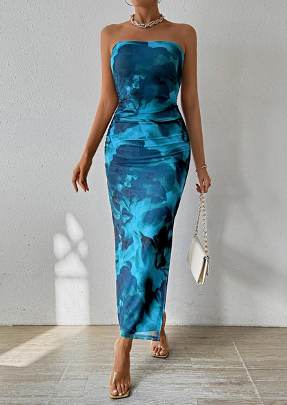 Floral Bodycon Maxi Dress - Strapless, Party - photo 36