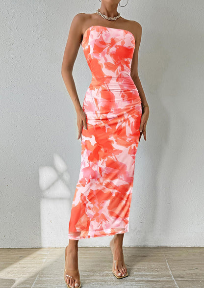 Floral Bodycon Maxi Dress - Strapless, Party - photo 40