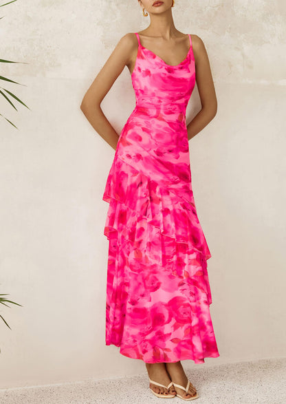 Floral Tiered Maxi Dress - Spaghetti Strap, Beach - photo 32