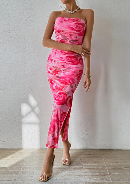 Floral Bodycon Maxi Dress - Strapless, Party - photo 46