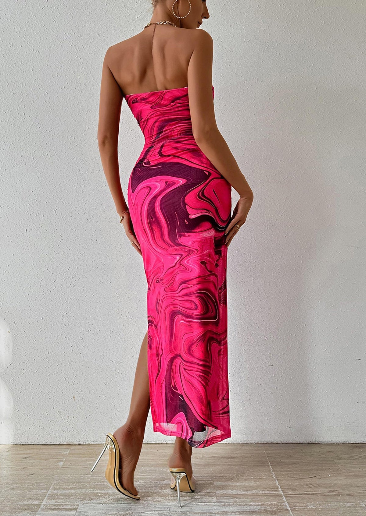 Floral Bodycon Maxi Dress - Strapless, Party - photo 49