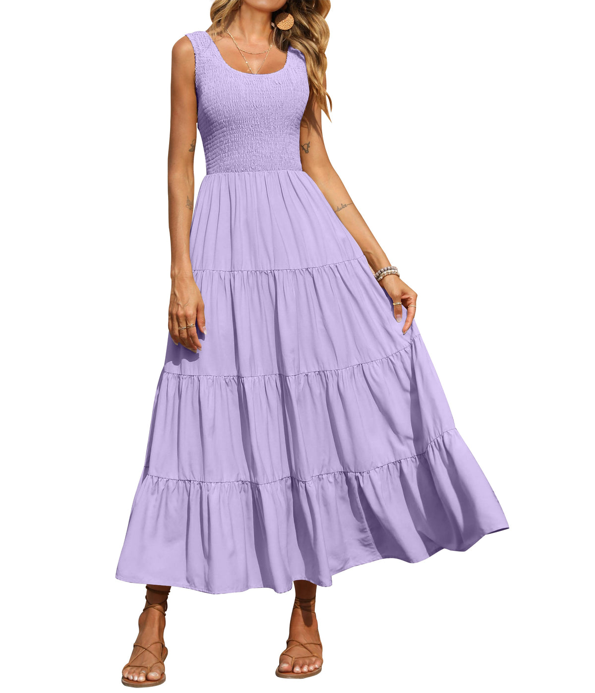 Smocked Tiered Maxi Dress - Tank, Casual - photo 61