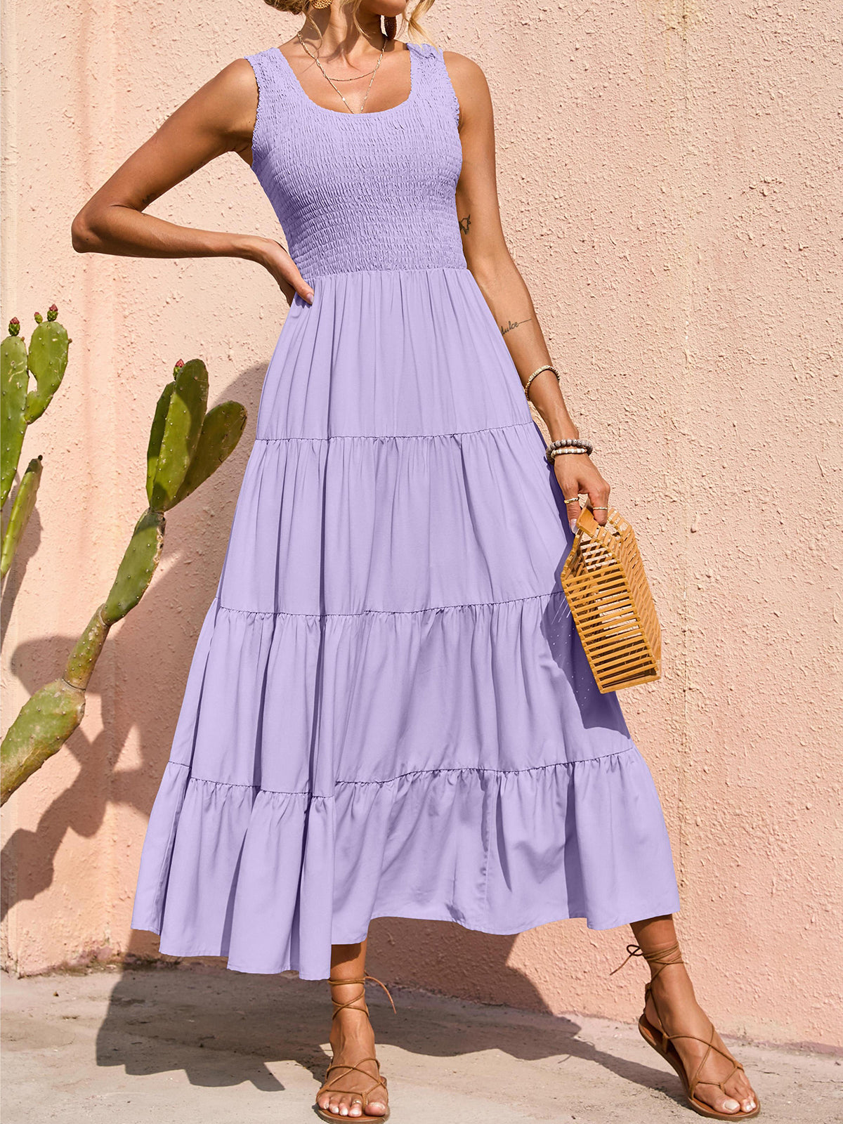 Smocked Tiered Maxi Dress - Tank, Casual - photo 63
