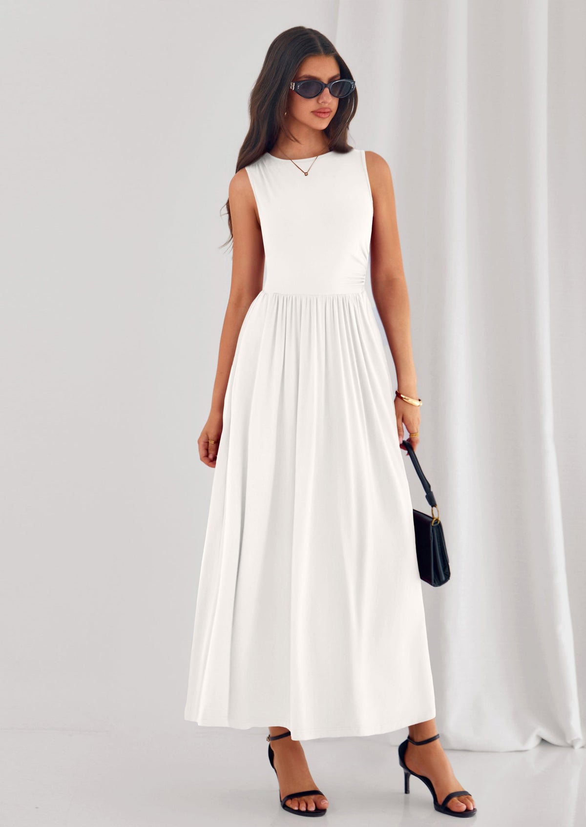 A-Line Flowy Maxi Dress - Sleeveless, Crewneck, Casual - photo 38