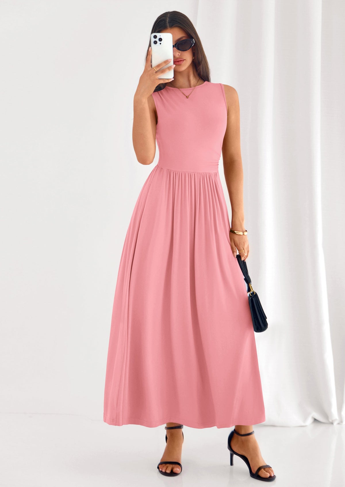 A-Line Flowy Maxi Dress - Sleeveless, Crewneck, Casual - photo 43