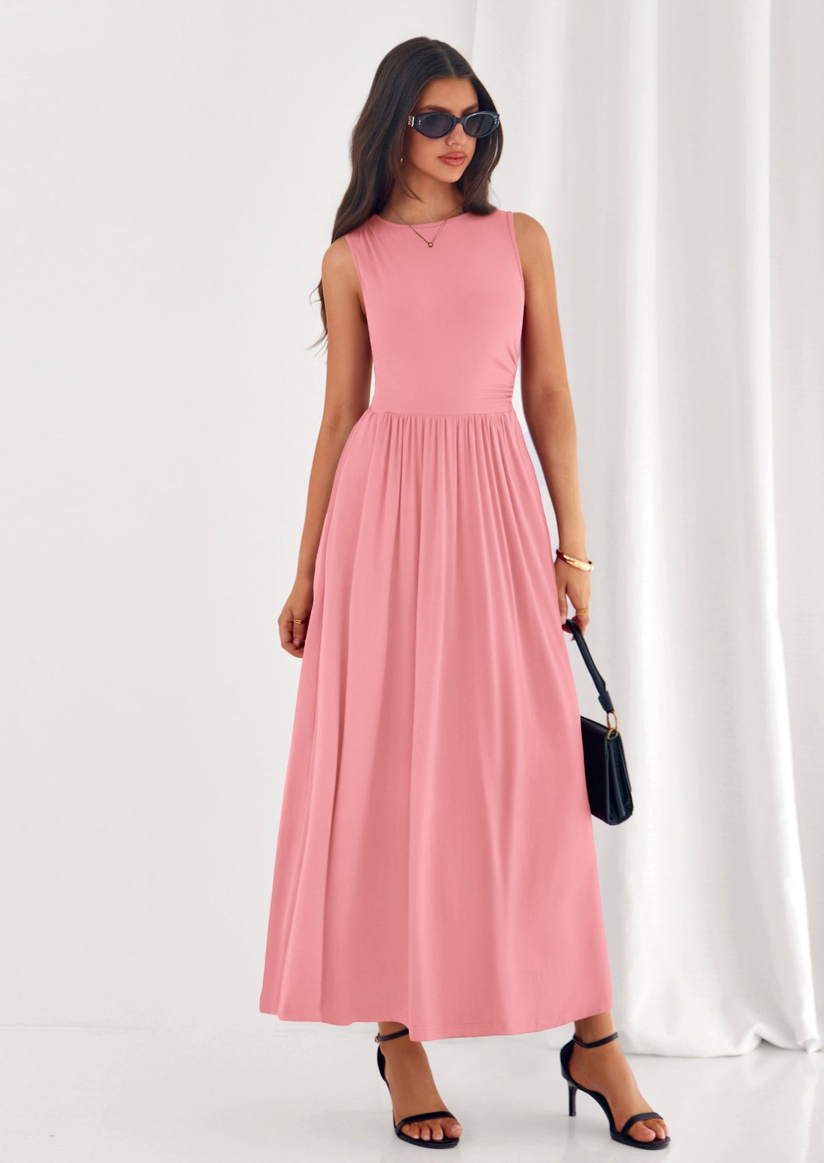 A-Line Flowy Maxi Dress - Sleeveless, Crewneck, Casual - photo 45