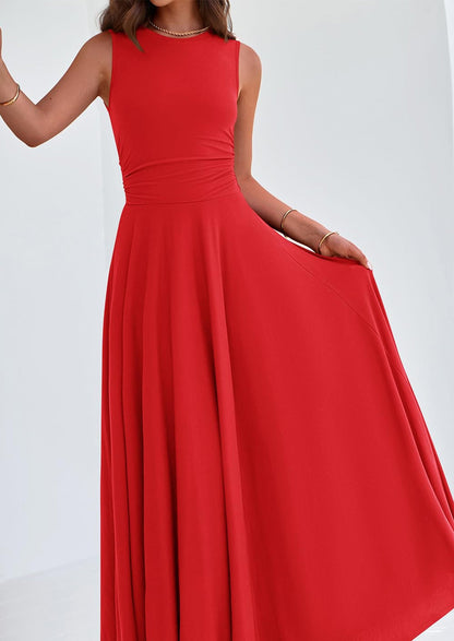 Flowy Maxi Dress - Sleeveless, Crewneck, Casual - photo 76