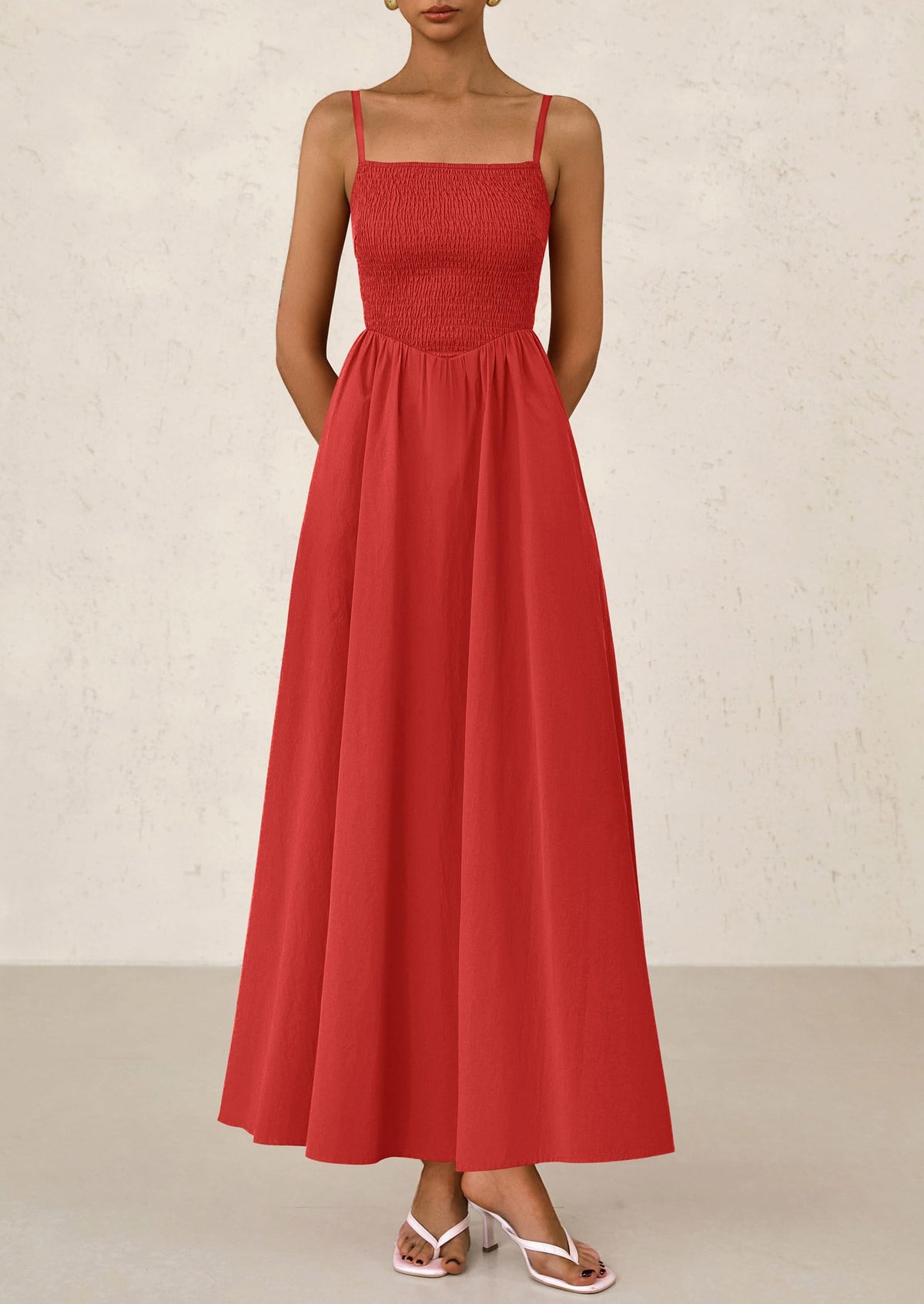 Smocked Swing Maxi Dress - Spaghetti Strap, Beach - photo 46