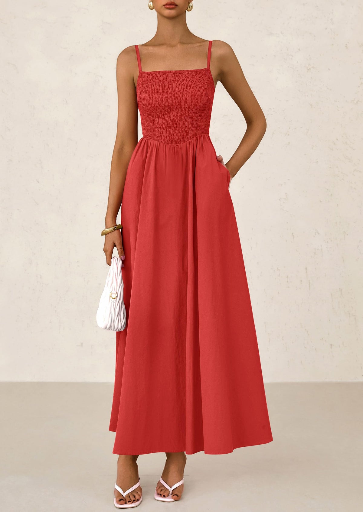 Smocked Swing Maxi Dress - Spaghetti Strap, Beach - photo 47