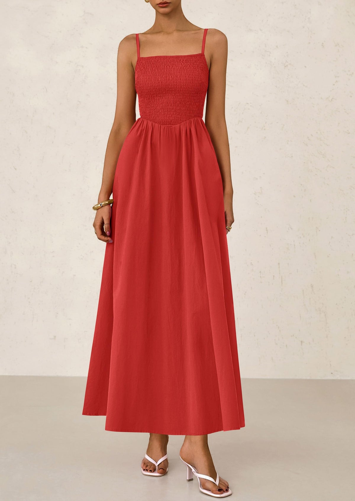 Smocked Swing Maxi Dress - Spaghetti Strap, Beach - photo 48