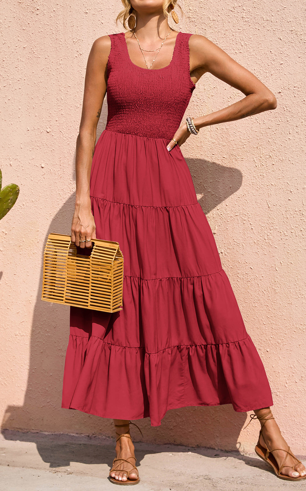 Smocked Tiered Maxi Dress - Tank, Casual - photo 65