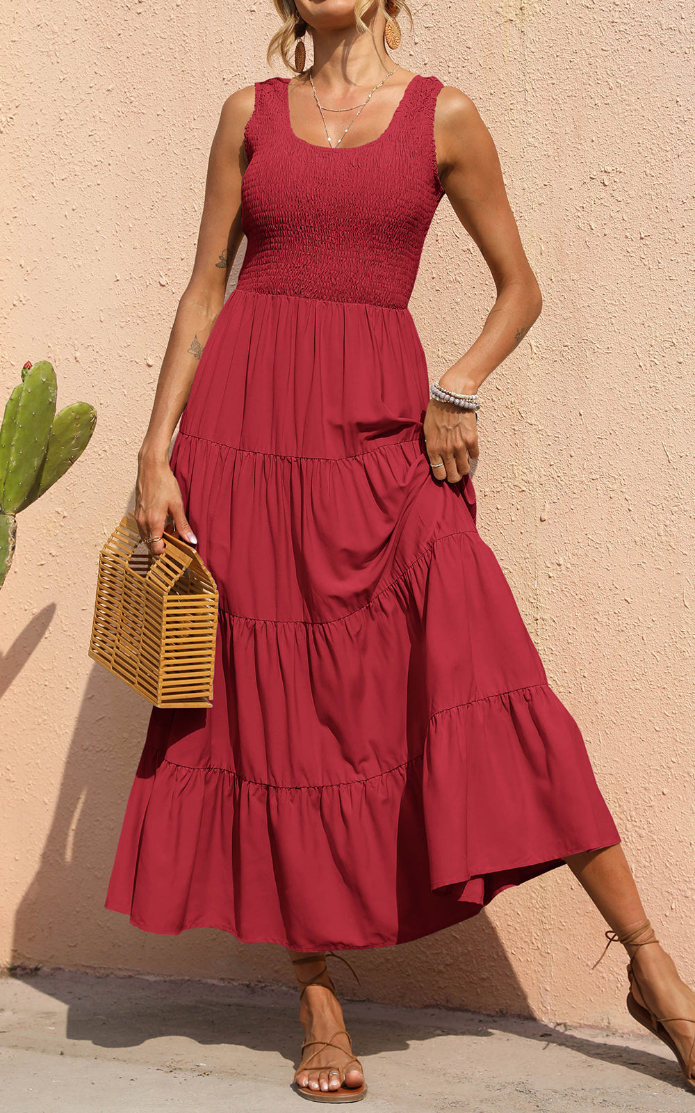 Smocked Tiered Maxi Dress - Tank, Casual - photo 66