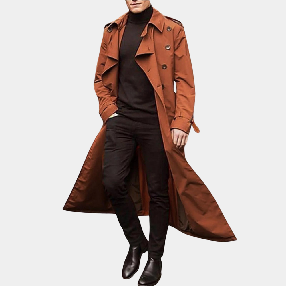 Samuel Vintage Inspired Long Trench Coat By Orsenvi For Men