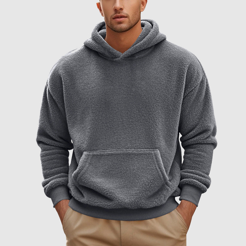 Mens Fleece Pullover Hoodie Relaxed Fit