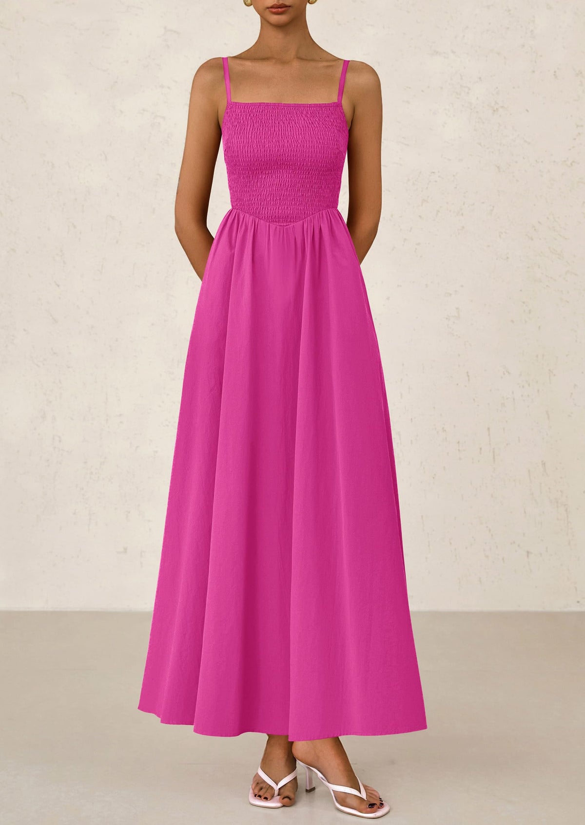 Smocked Swing Maxi Dress - Spaghetti Strap, Beach - photo 54