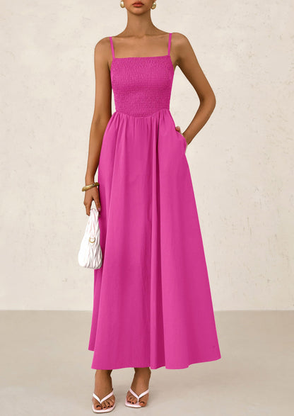 Smocked Swing Maxi Dress - Spaghetti Strap, Beach - photo 55