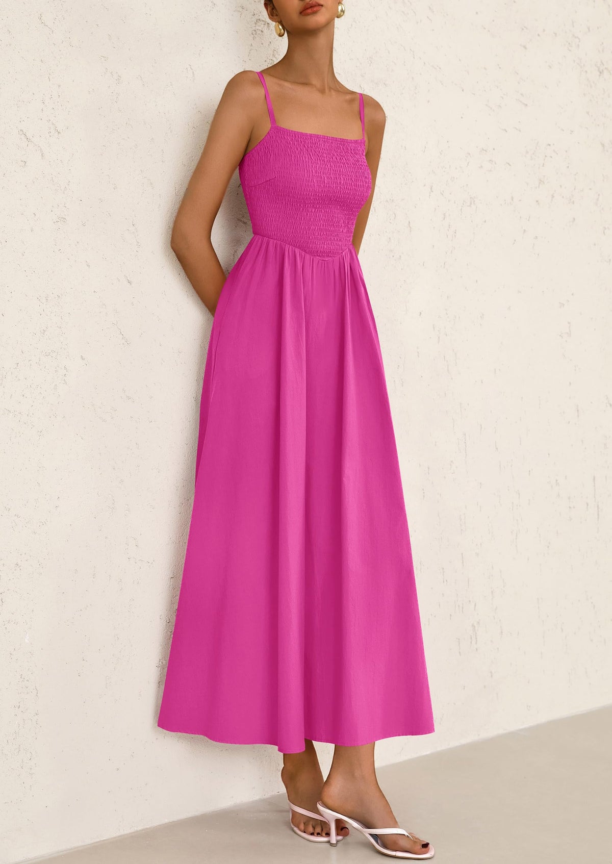Smocked Swing Maxi Dress - Spaghetti Strap, Beach - photo 57