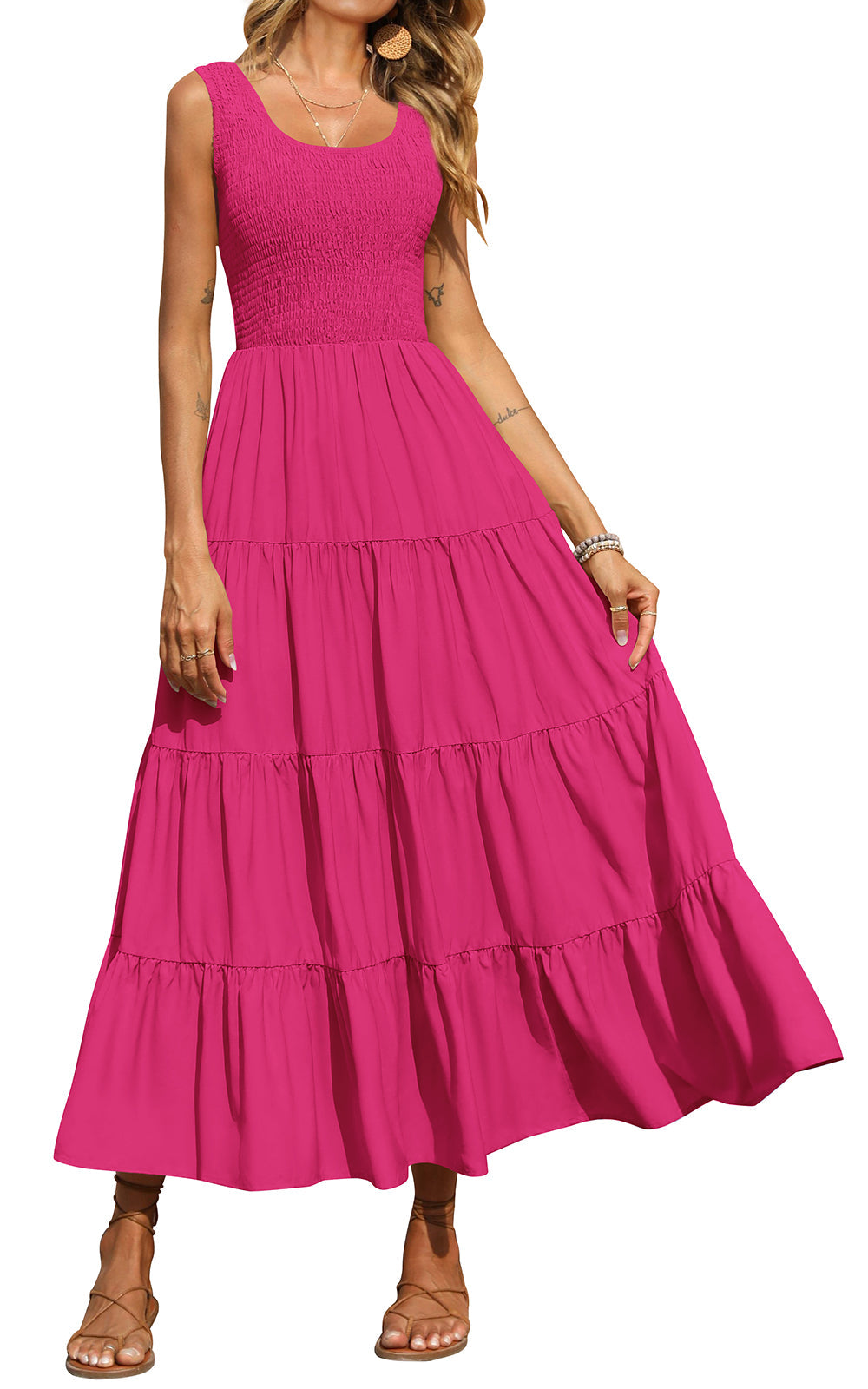 Smocked Tiered Maxi Dress - Tank, Casual - photo 67