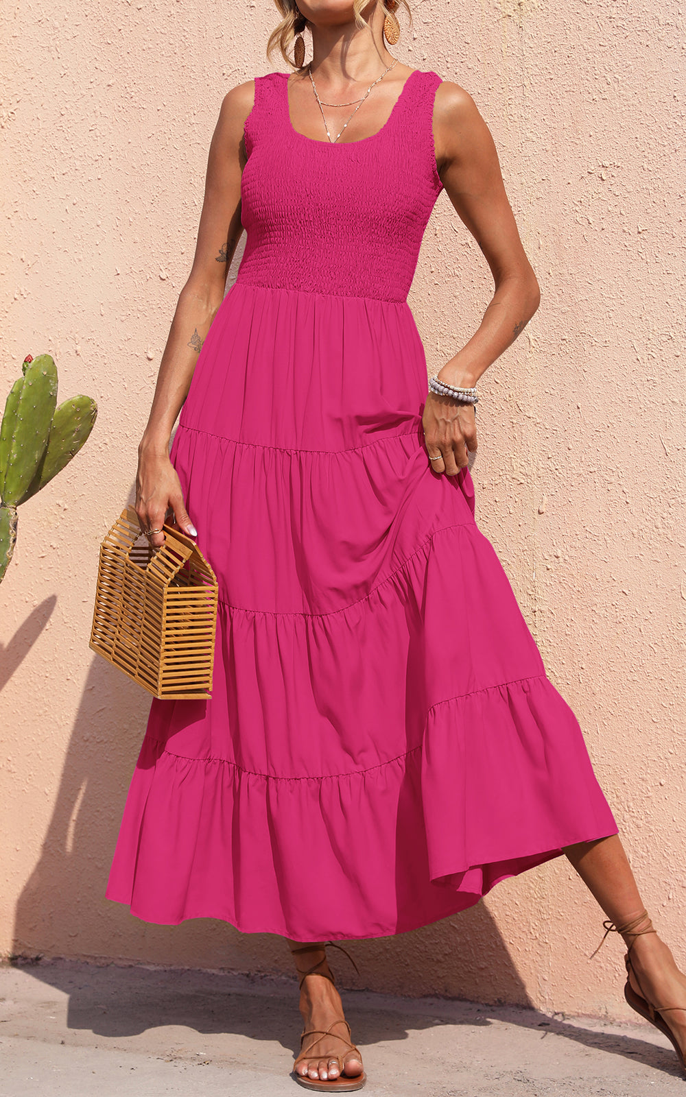 Smocked Tiered Maxi Dress - Tank, Casual - photo 69