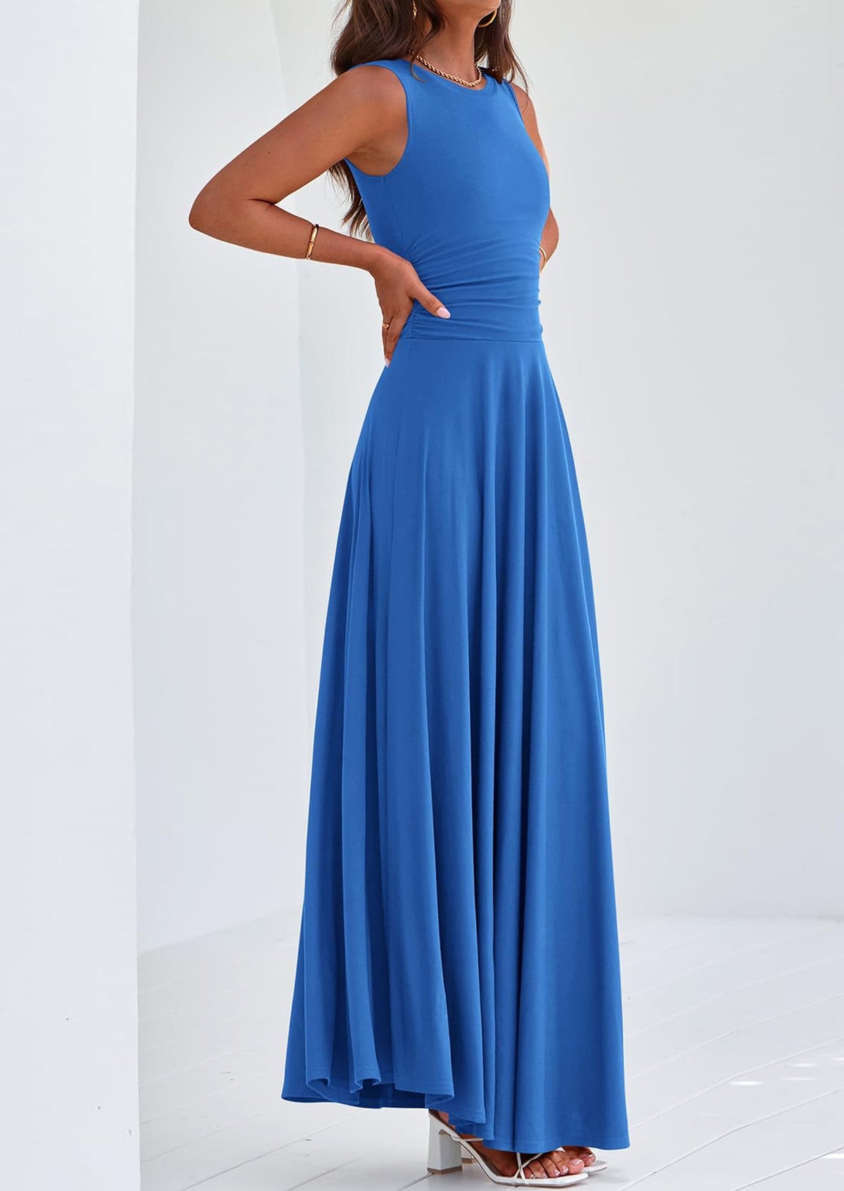 Flowy Maxi Dress - Sleeveless, Crewneck, Casual - photo 78