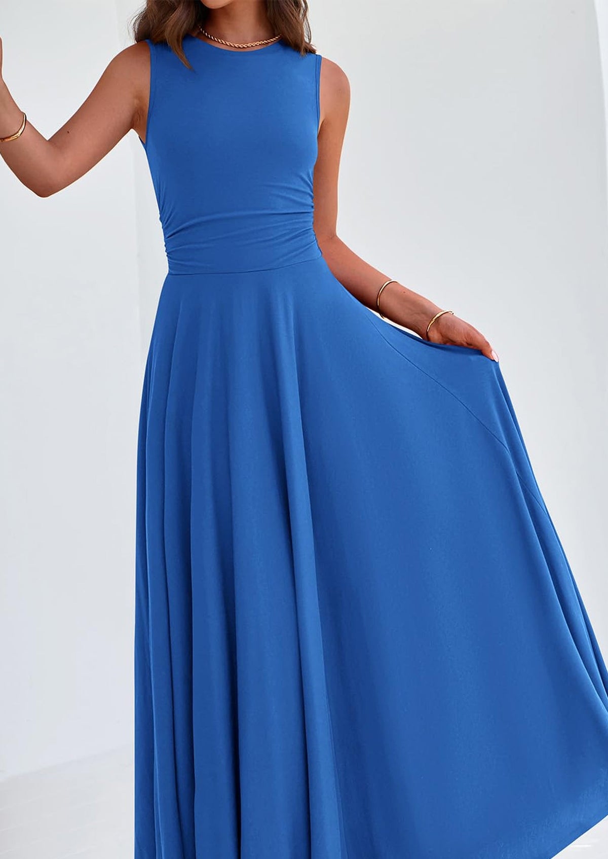 Flowy Maxi Dress - Sleeveless, Crewneck, Casual - photo 81