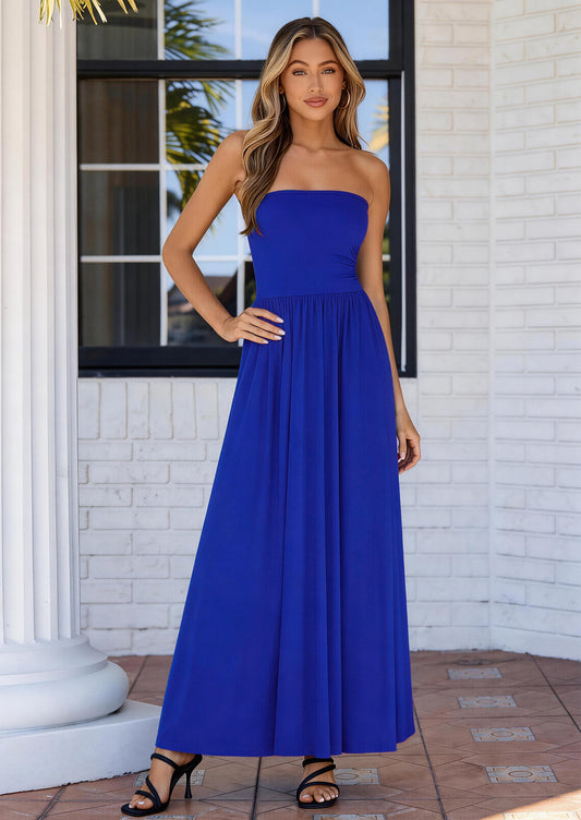 A-Line Flowy Maxi Dress - Strapless, Party - photo 1