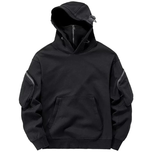 Orsenvi Men's Viper Tactical Hoodie High Neck Mask Design Windproof