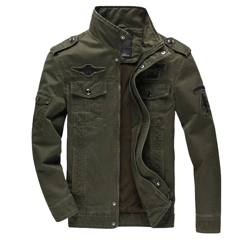 Orsenvi Mens Cargo Jacket Structured Fit Cotton Field Coat Wind
