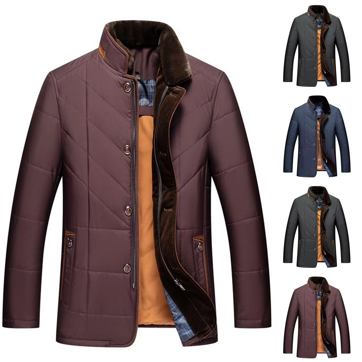Orsenvi Men's Fleece Thermal Padded Jacket