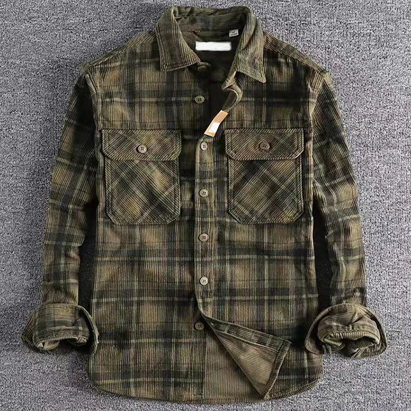 Evan Mens Casual Plaid Flannel Shirt