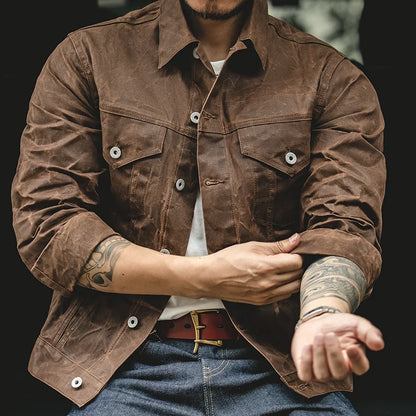 Orsenvi Men's Morrison Waxed Canvas Jacket