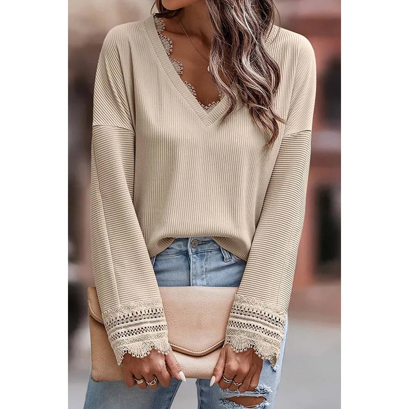 Elegant Sweater With Lace