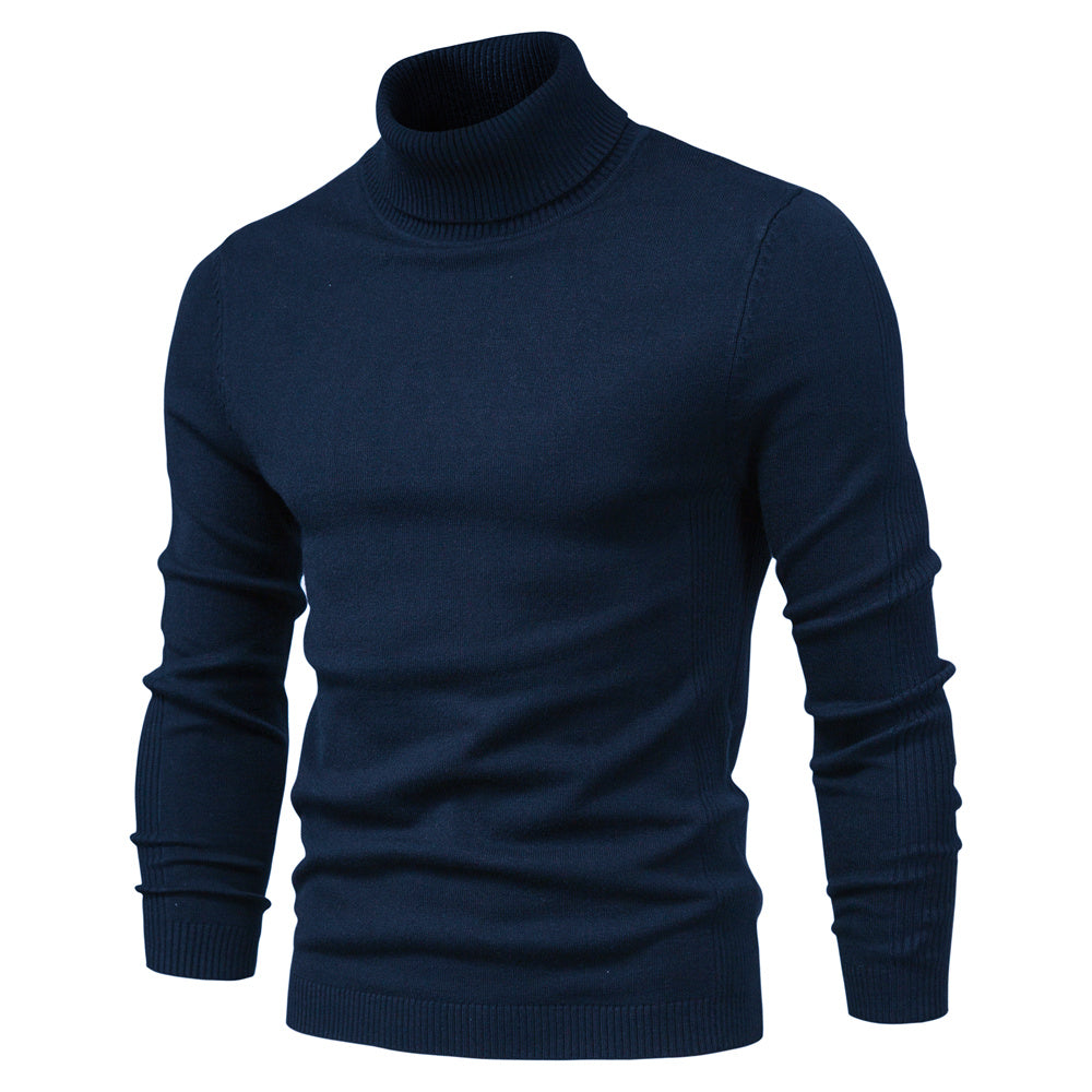 Men's warm knitted turtleneck pullover sweater by Orsenvi, cozy high-neck silhouette in soft knit fabric