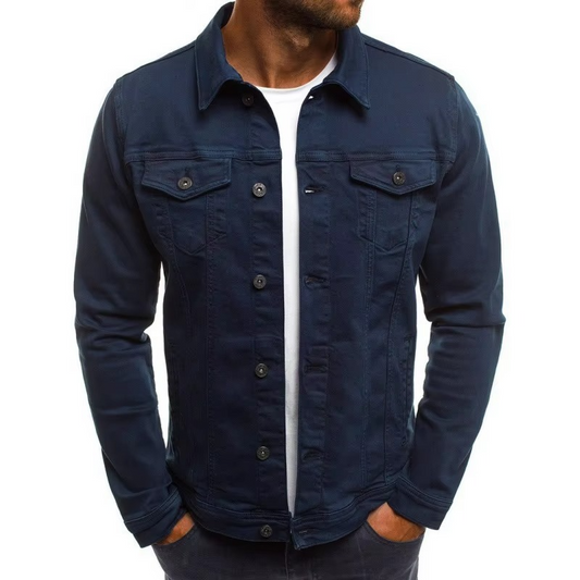 Orsenvi Men's Denim Lightweight Polished Jacket