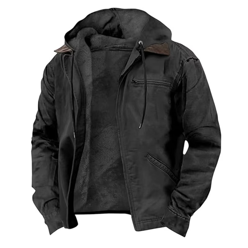Orsenvi Men's Fleece Hooded Winter Jacket