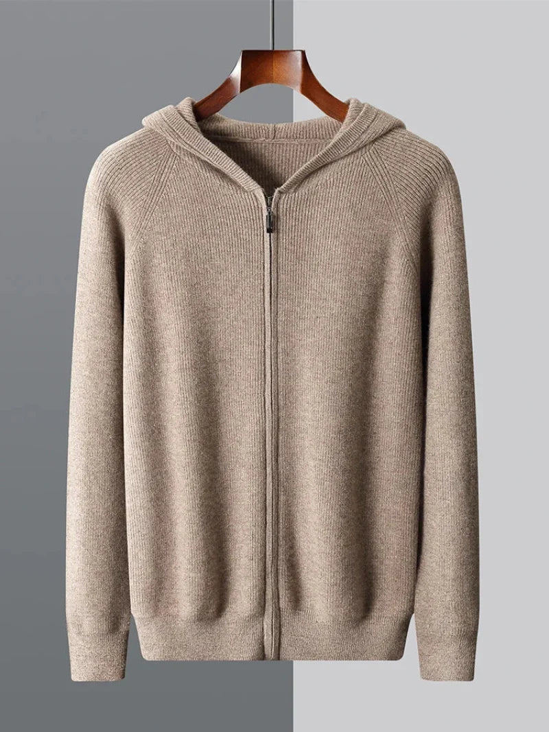 Orsenvi Men's Renlow 100 Percent Wool Zip Up Hoodie