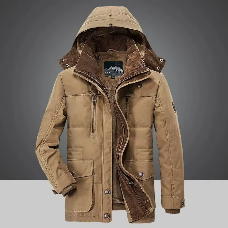 Orsenvi Men's Winter Parka Jacket With Thick Fleece Lining