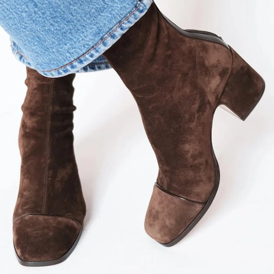 Square toe heeled boots